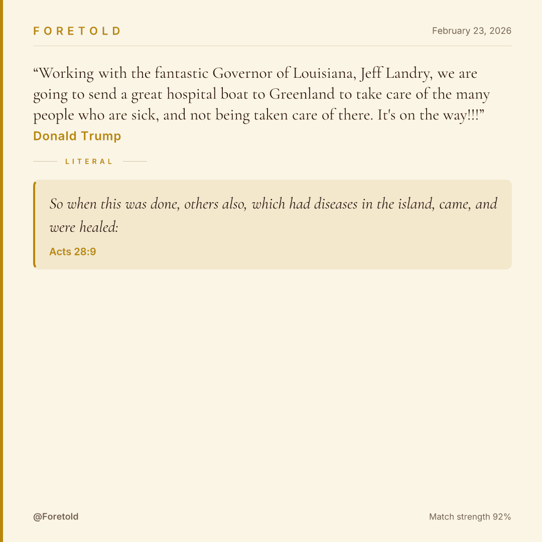 Donald Trump — Acts 28:9